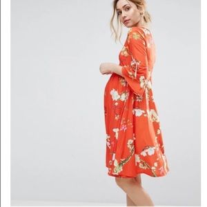 Floral Maternity Bell Sleeve Dress